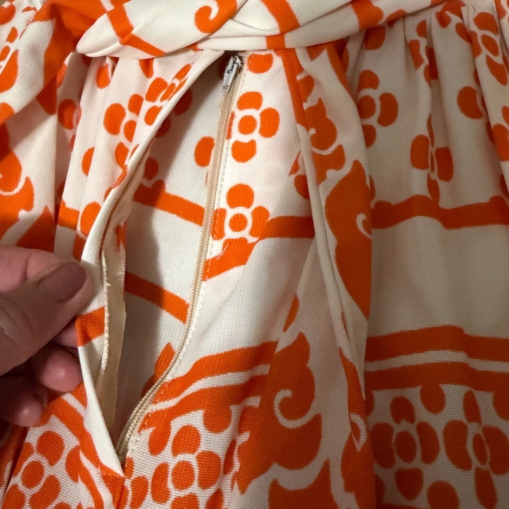 Vintage Wanda Belli San Francisco Orange and Purple Patterned Jumpsuit 70’s 0/2 - Picture 3 of 7